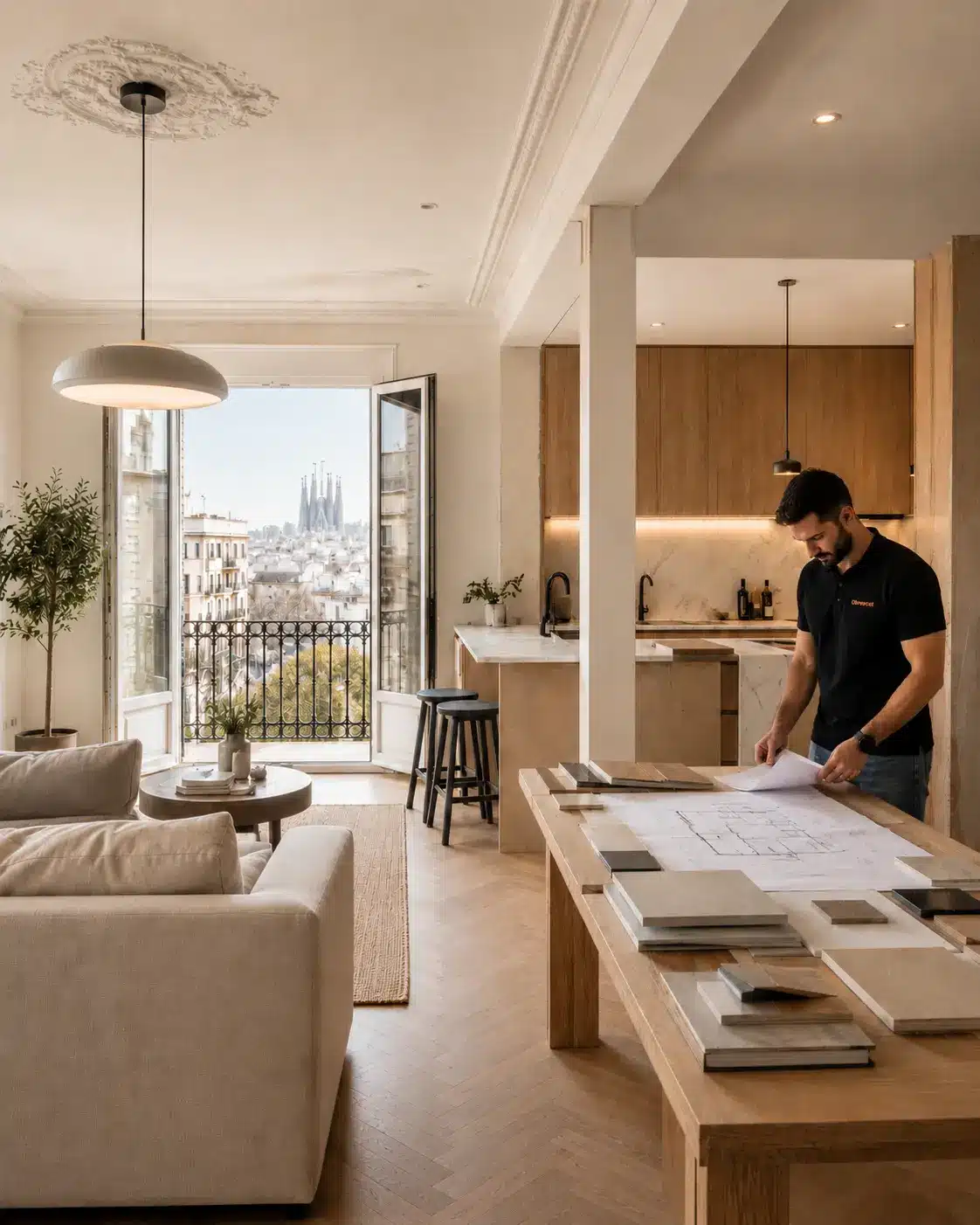 reformas integrales en Barcelona con cocina abierta y vivienda reformada completa