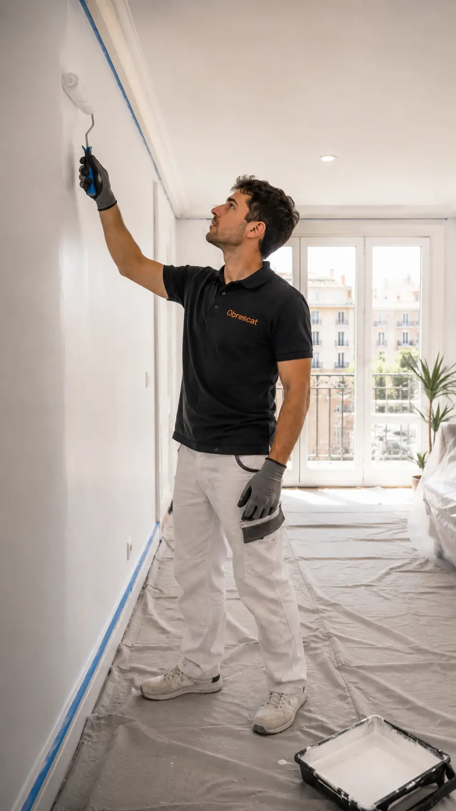 pintores de pisos en Barcelona con acabado limpio en vivienda interior