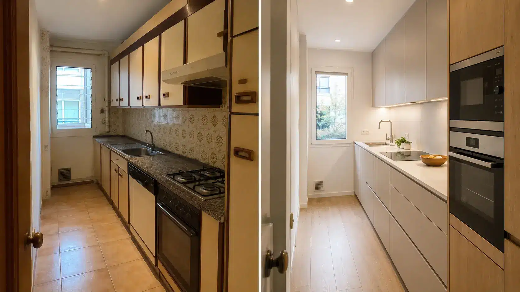 cocina funcional reformada en Sant Martí Barcelona